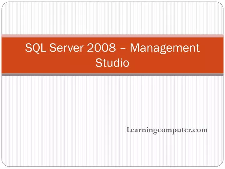 sql server 2008 m anagement studio