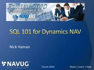 SQL 101 for Dynamics NAV