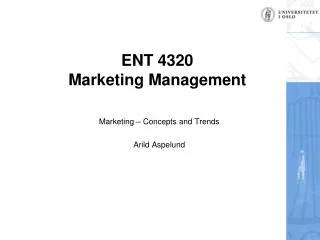 ENT 4320 Marketing Management