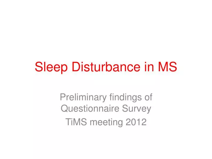 sleep disturbance in ms