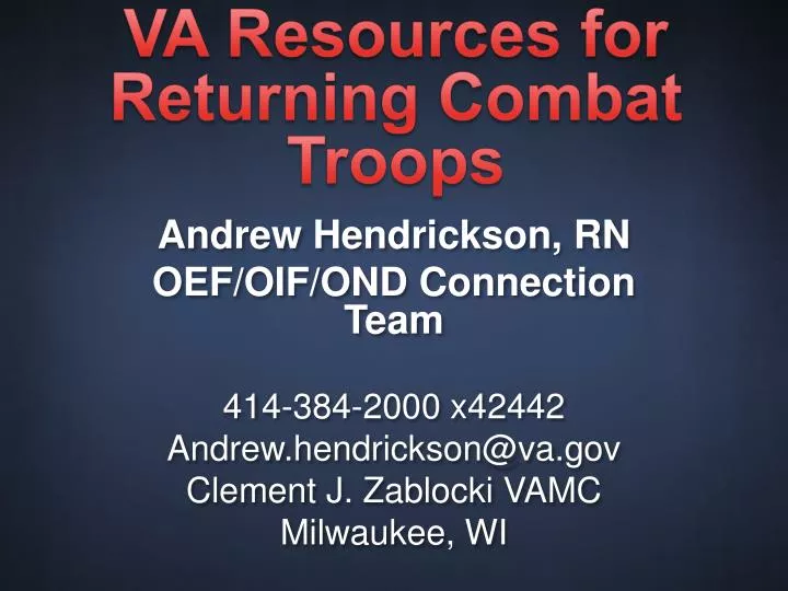 va resources for returning combat troops