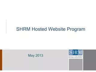 SHRM Hosted Website Program