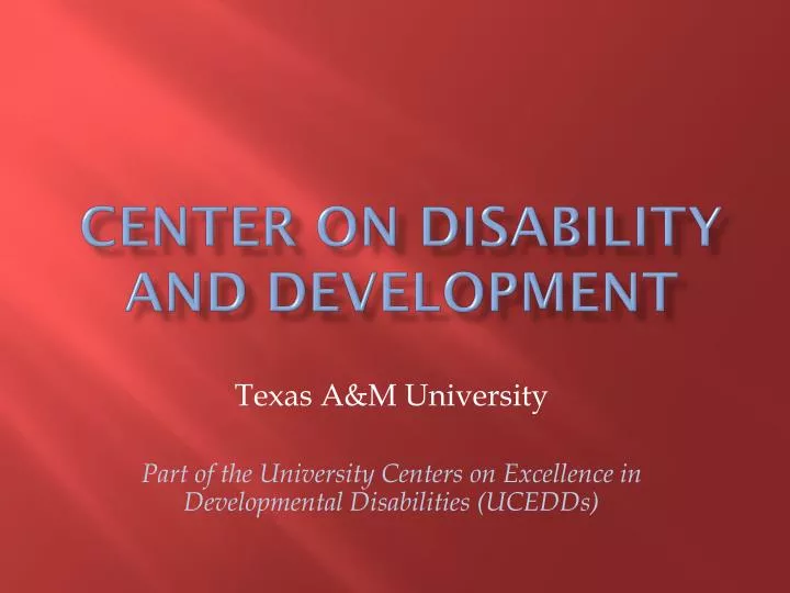 center on disability and development