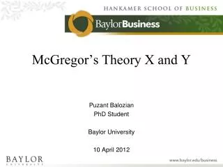 McGregor’s Theory X and Y