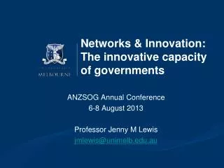 Networks &amp; Innovation: The innovative capacity of governments