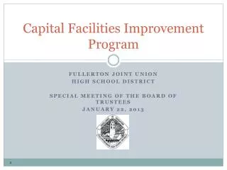 Capital Facilities Improvement Program