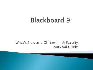 Blackboard 9: