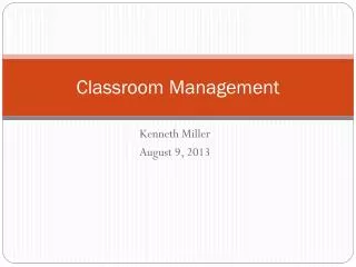 Classroom Management