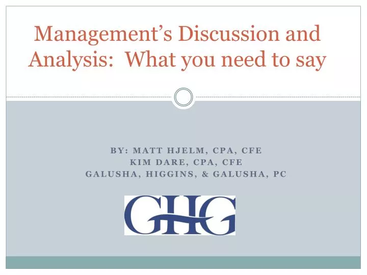management s discussion and analysis what you need to say