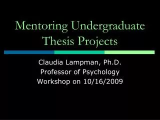 Mentoring Undergraduate Thesis Projects