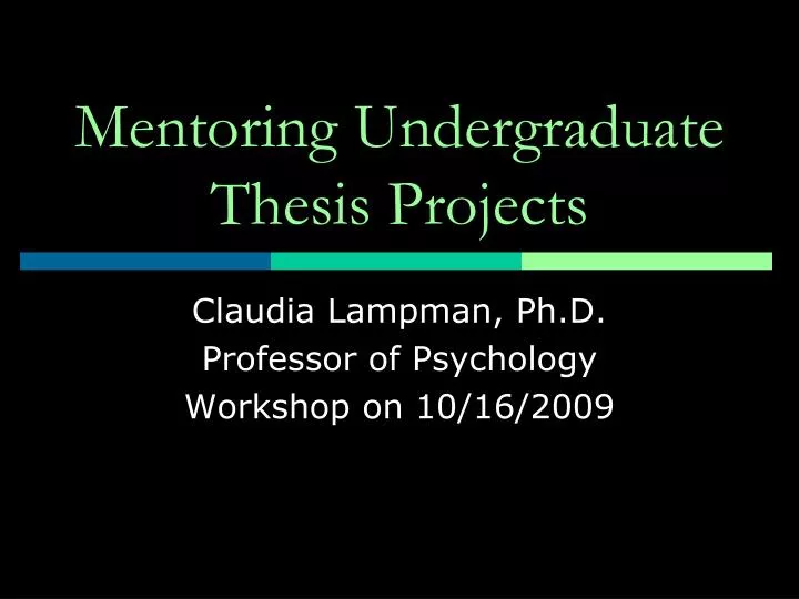 mentoring undergraduate thesis projects