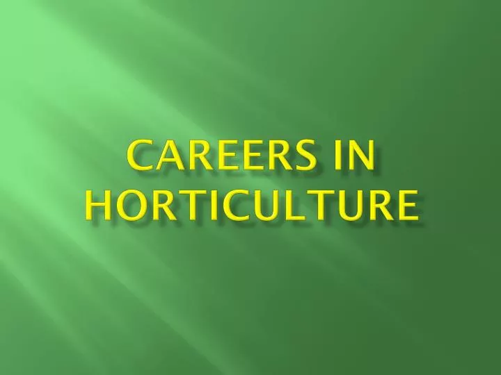 careers in horticulture