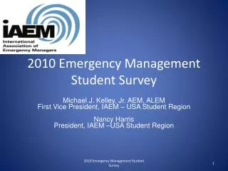 2010 Emergency Management Student Survey