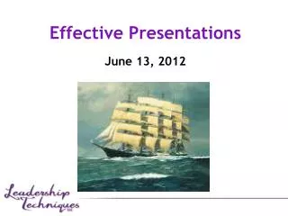 Effective Presentations