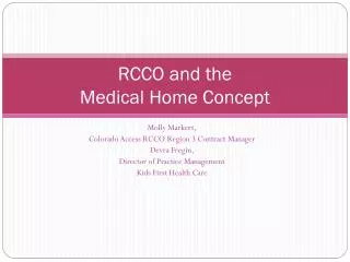 RCCO and the Medical Home Concept
