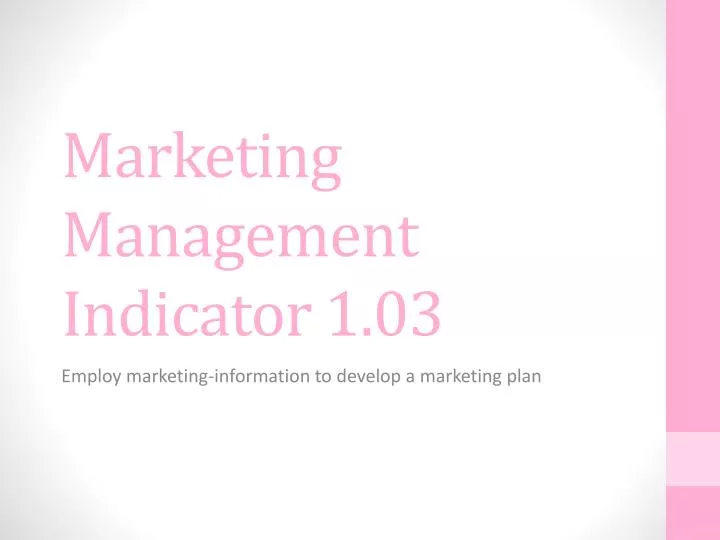 marketing management indicator 1 03