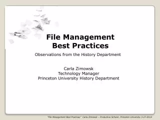 File Management Best Practices