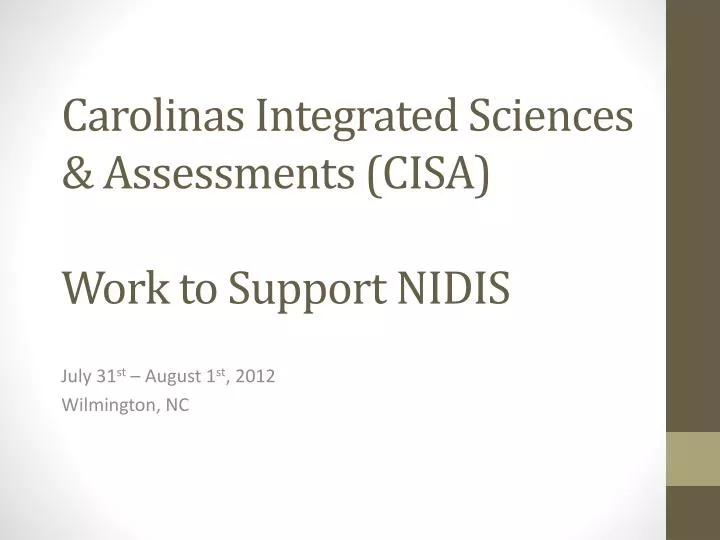 carolinas integrated sciences assessments cisa work to support nidis