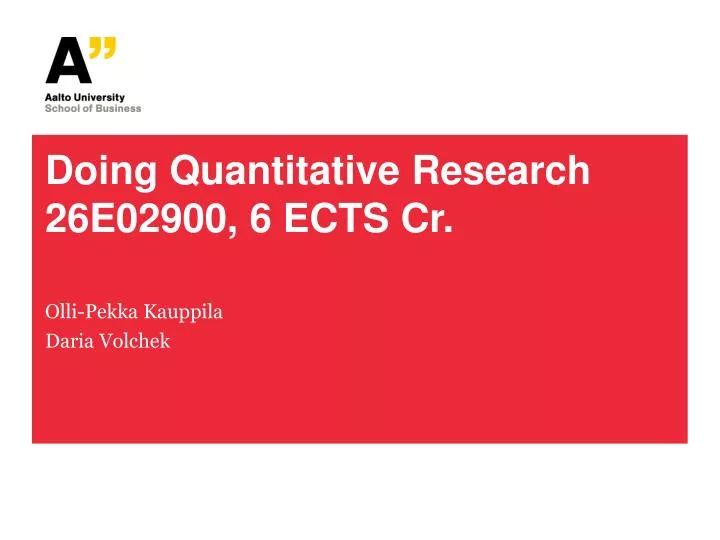 doing quantitative research 26e02900 6 ects cr