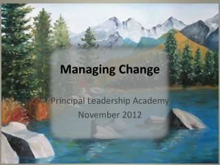 Managing Change