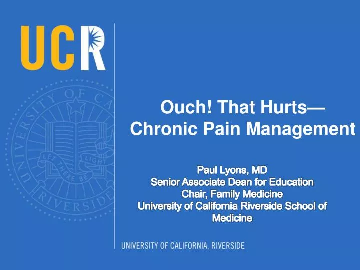 ouch that hurts chronic pain management