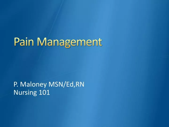 pain management