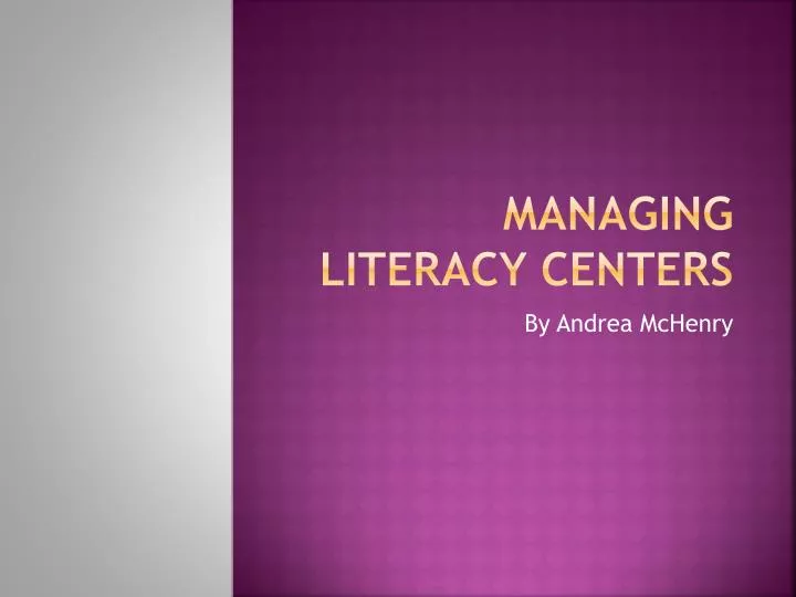 managing literacy centers