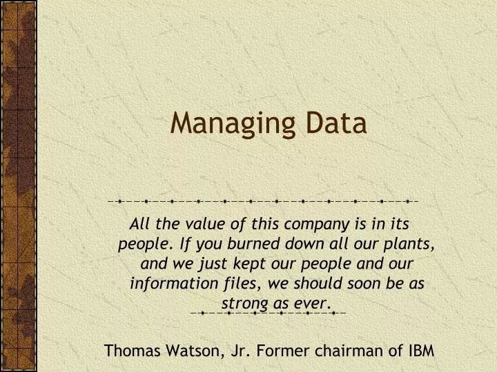 managing data