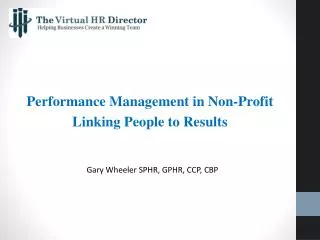 Performance Management in Non-Profit Linking People to Results