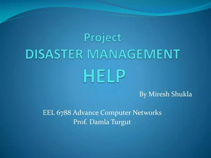 project disaster management help