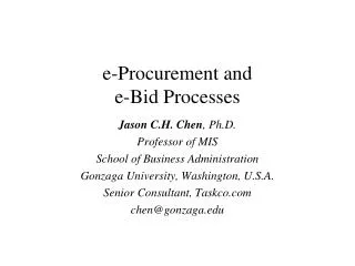 e-Procurement and e-Bid Processes