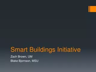 Smart Buildings Initiative