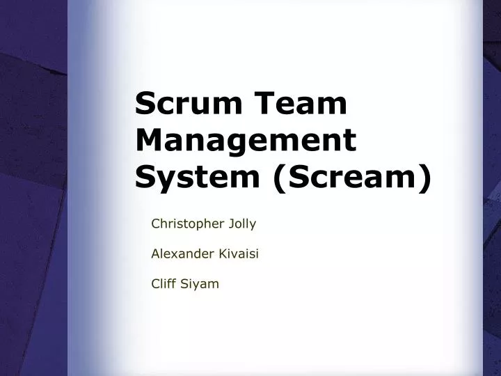 scrum team management system scream