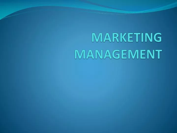 marketing management