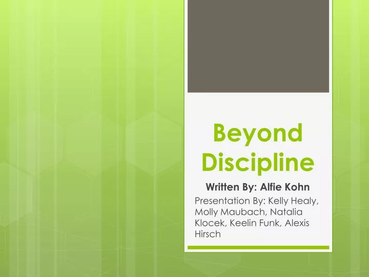 beyond discipline