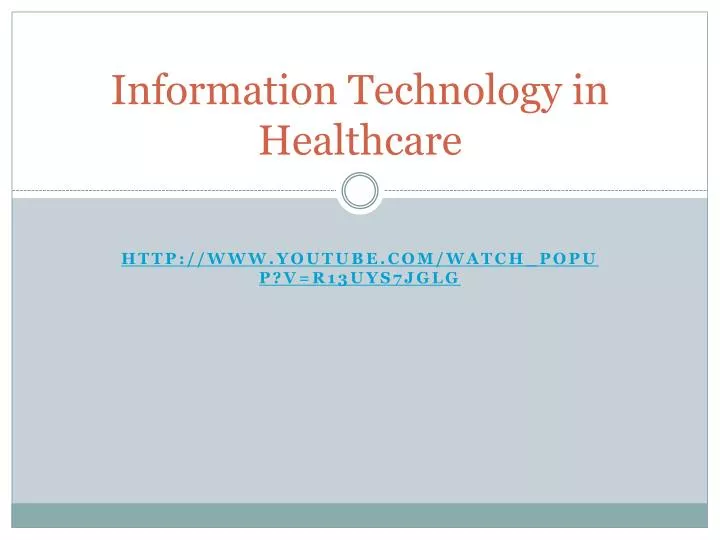 information technology in healthcare