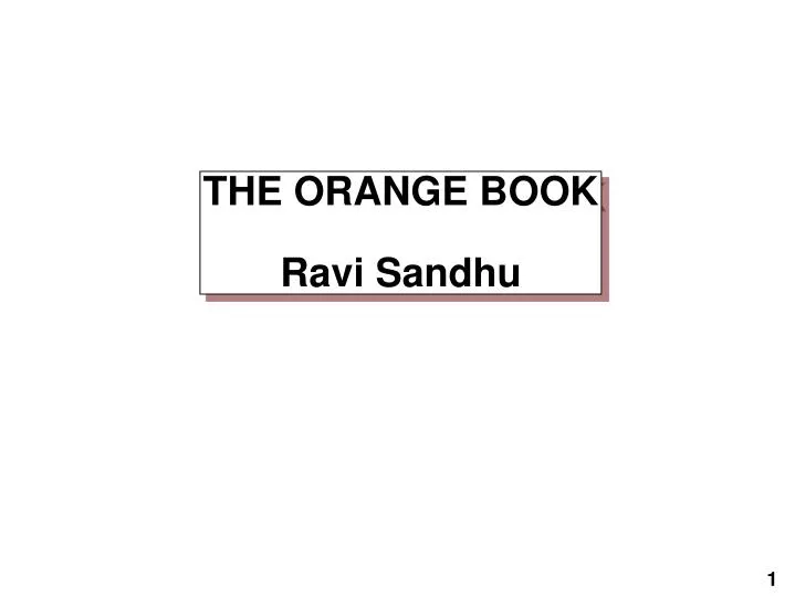 the orange book ravi sandhu