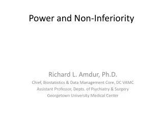 Power and Non-Inferiority