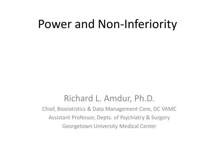 power and non inferiority