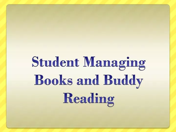 student managing books and buddy reading