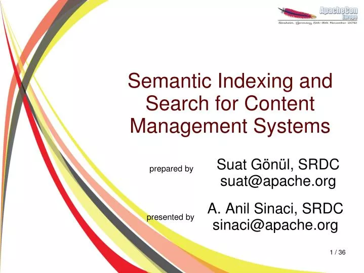 semantic indexing and search for content management systems