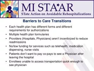 Barriers to Care Transitions