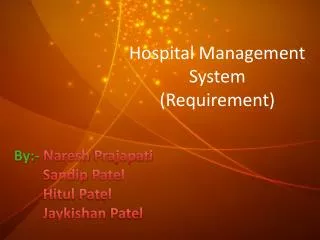 Hospital Management System (Requirement)