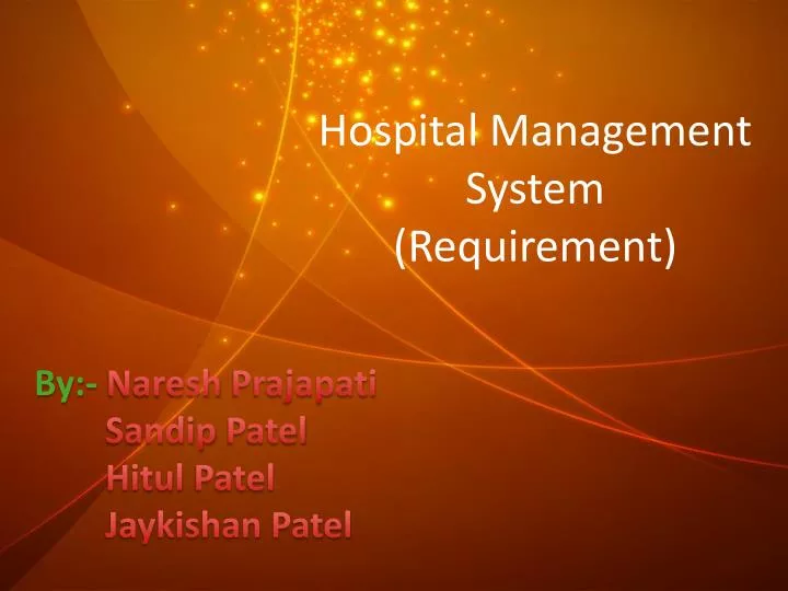 hospital management system requirement
