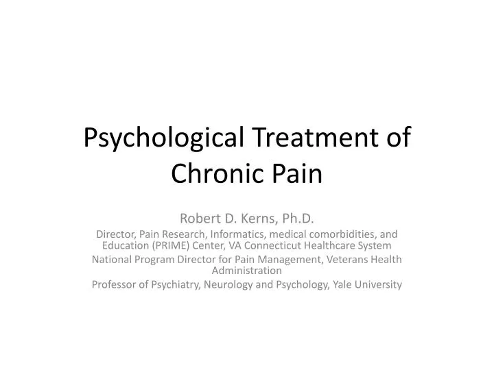 psychological treatment of chronic pain