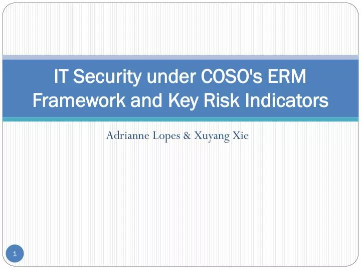 it security under coso s erm framework and key risk indicators