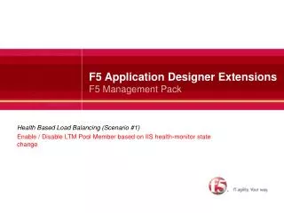 F5 Application Designer Extensions F5 Management Pack