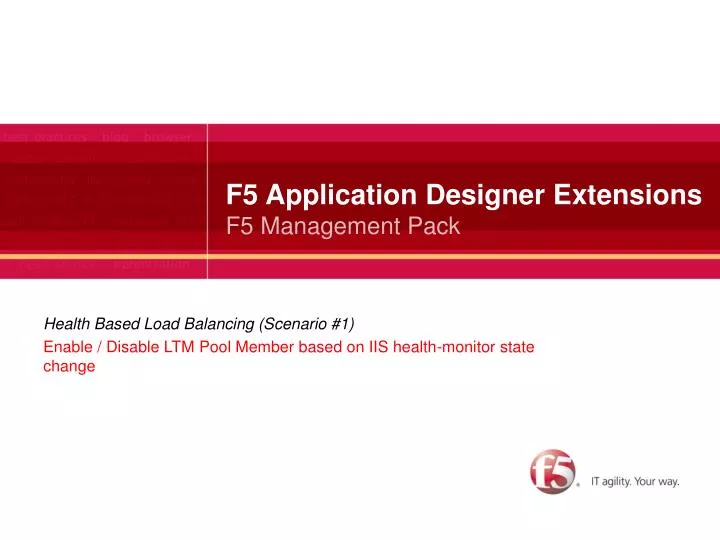 f5 application designer extensions f5 management pack