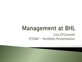 Management at BHL