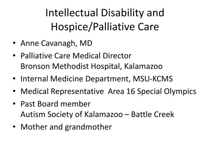 intellectual disability and hospice palliative care
